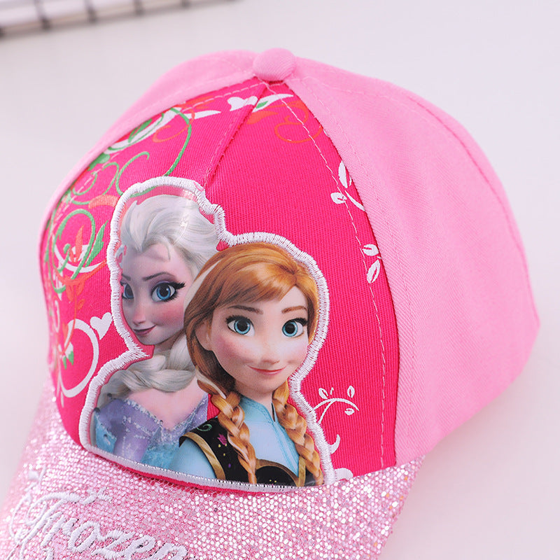 （Pre Order）Girls Princess Print Frozen Embroidery Baseball Cap