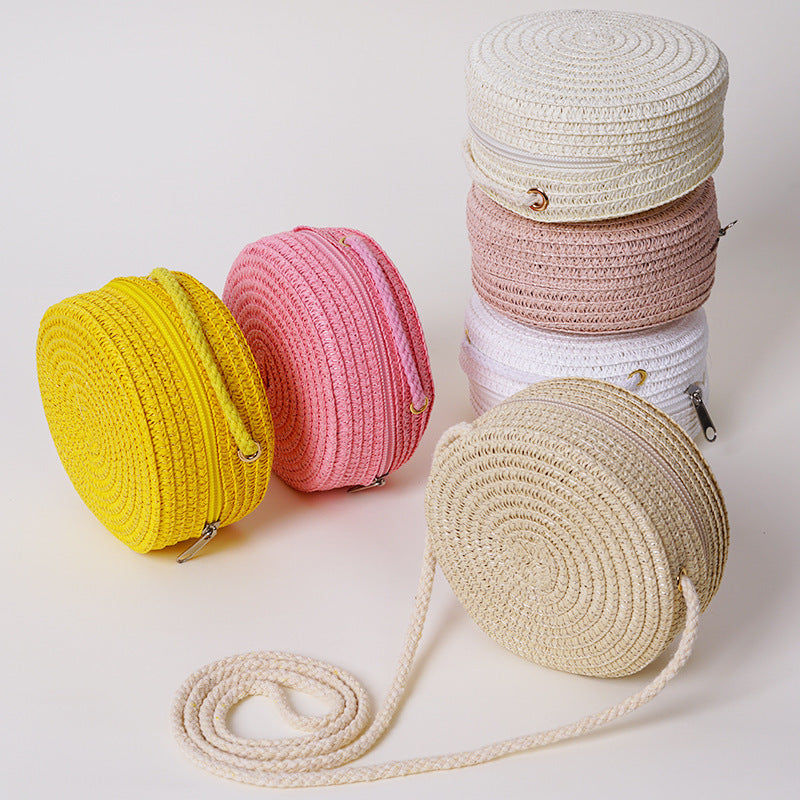 （Pre Order）Personalized Woven Bag with Name Embroidery - Customizable Bag for Kids