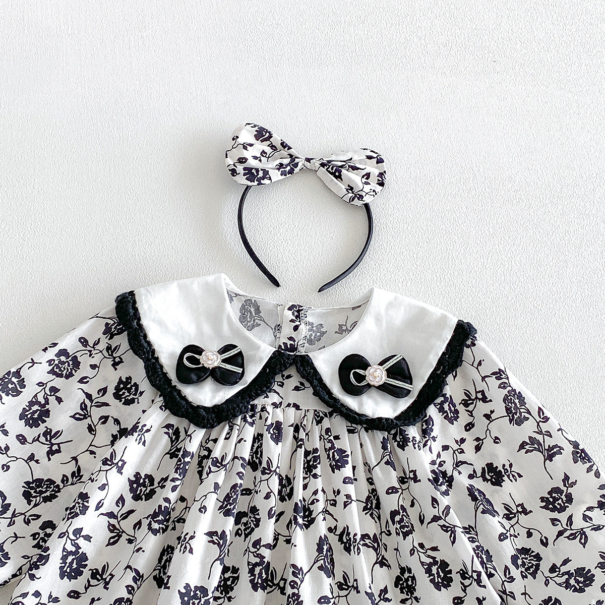 （Pre Order 2 Weeks）Sisters Fall Bow Collar Dress&Romper