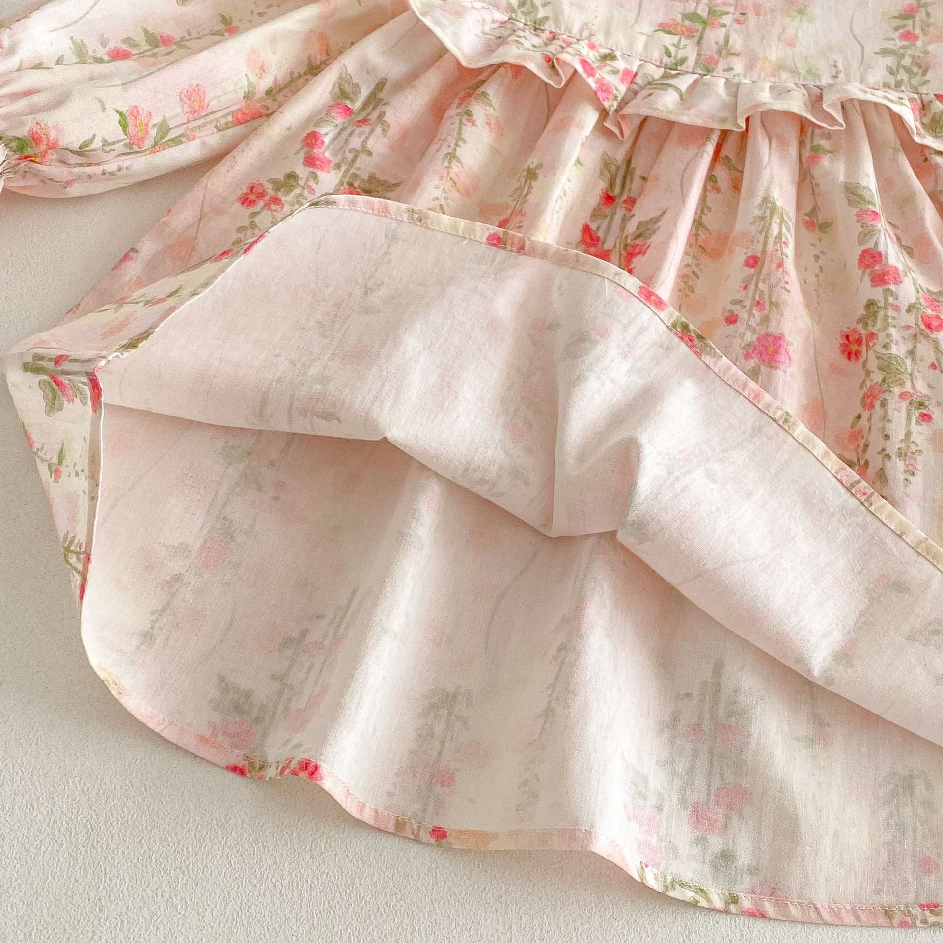 （Pre Order 2 Weeks）Girls Fall Floral Print Ruffle Dress
