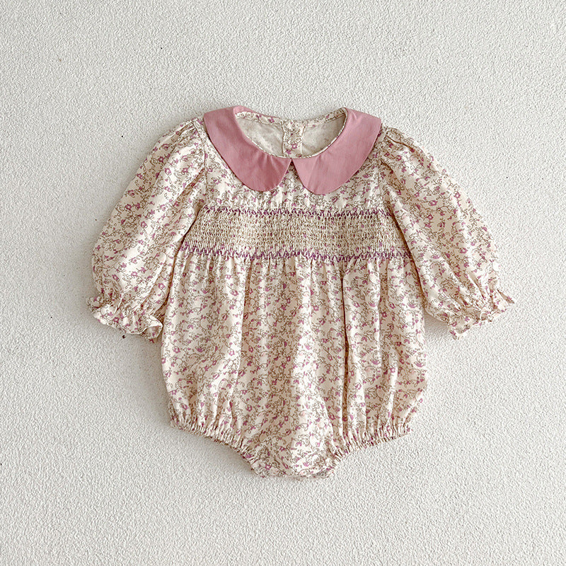 （In Production）Sisters Spring&Summer Lavender Doll Collar Smocked Dress&Romper