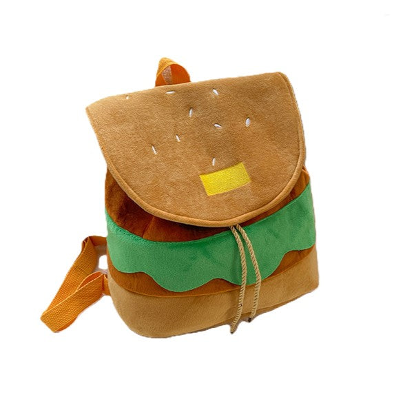 （Pre Order）Kids Summer Back To School Hamburger-shaped Backpack