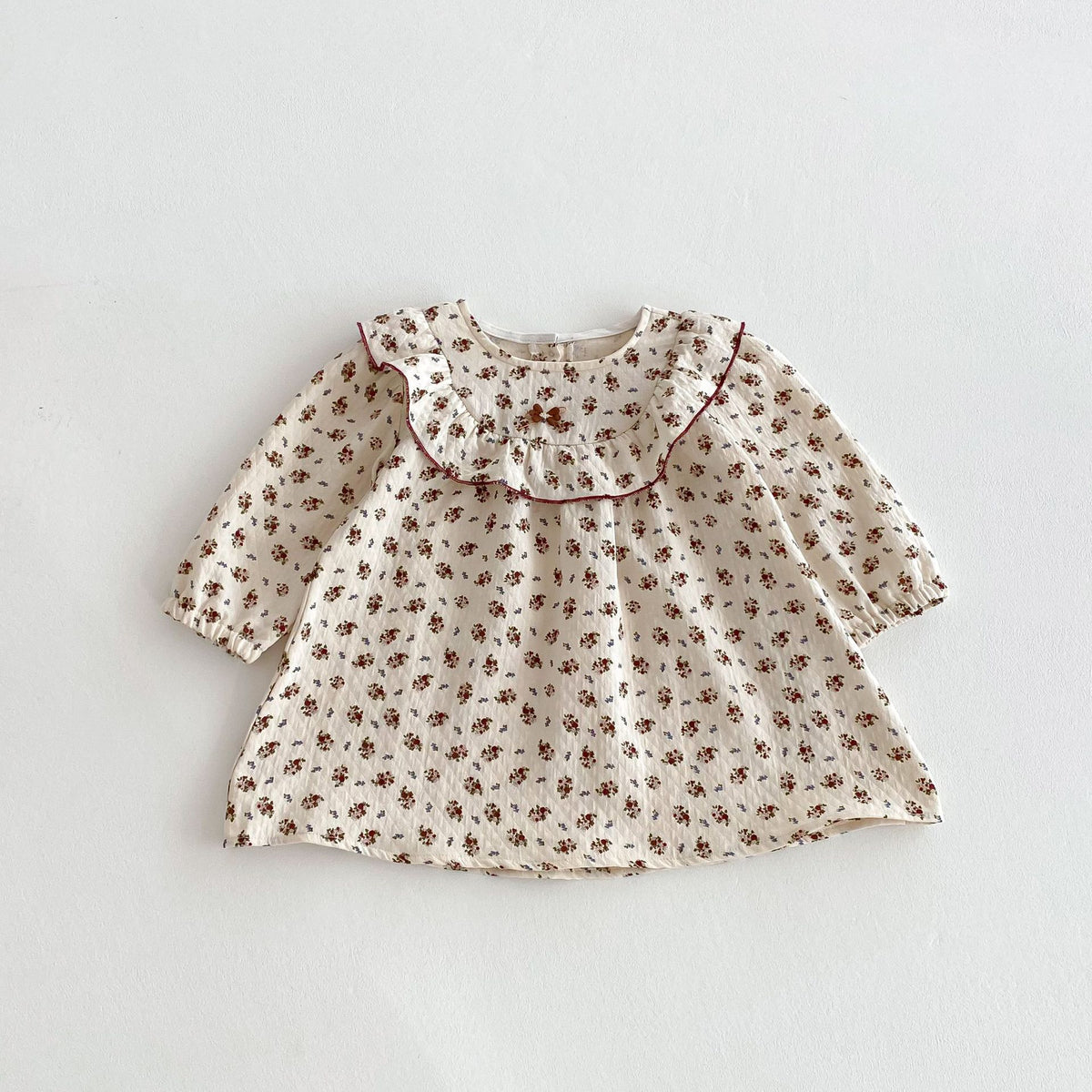 （Pre Order 2 Weeks）Girls Fall&Spring Floral Print Ruffle Dress