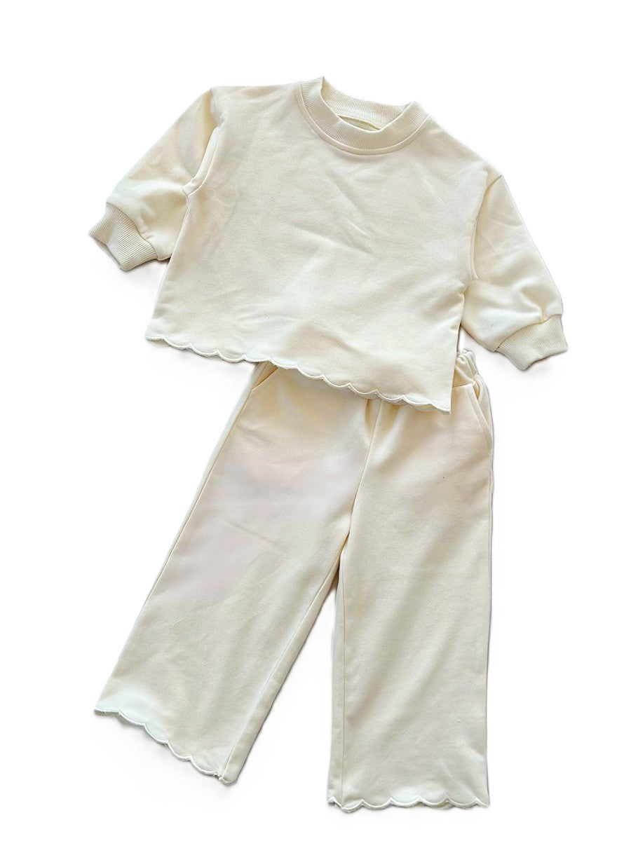 （In Production）Girls Fall&Winter Solid Color Cotton Sweatshirt Set