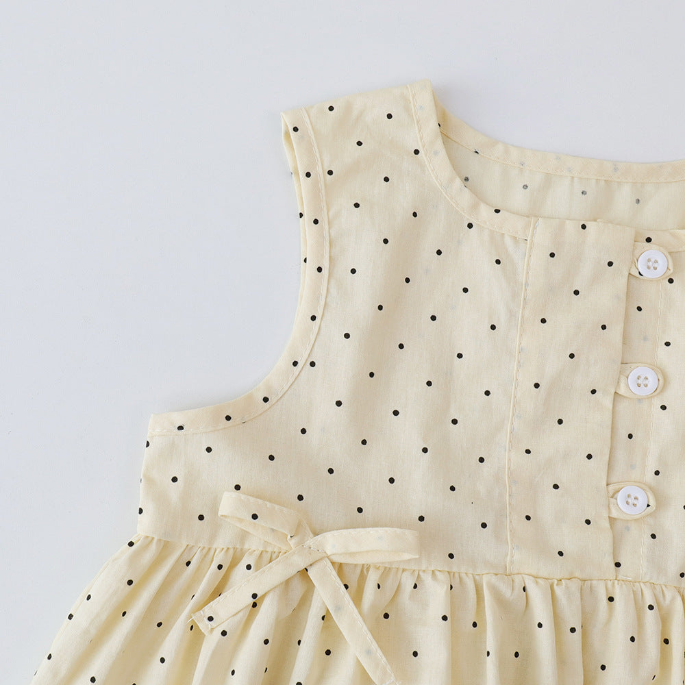 （In Production）Girls Spring and Summer Polka Dot Outfit Set