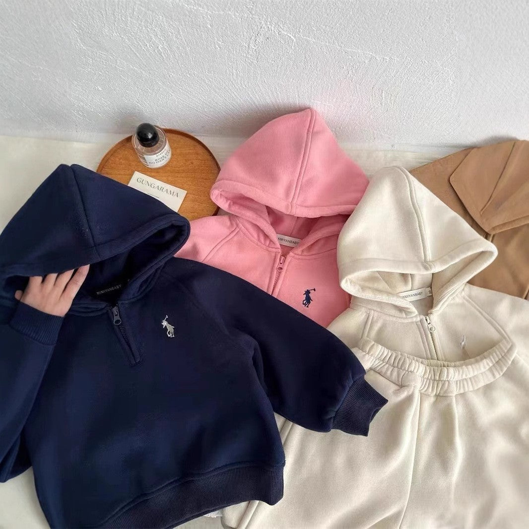 （Pre Order 2 Weeks）Kids Half-Zip Hoodie & Jogger Set