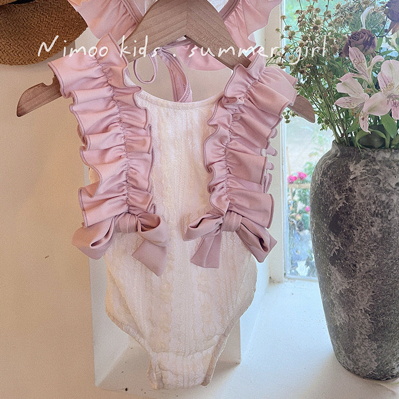 （In Production）Girls Summer Ruffle Bow Swimwear