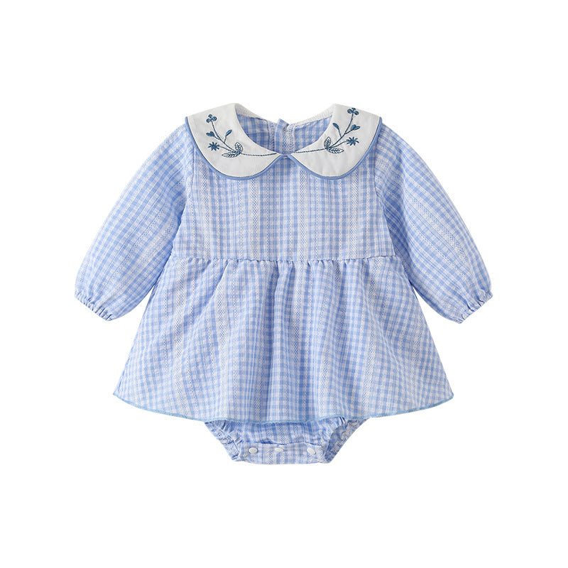 （In Production）Toddler Girls Spring Floral Embroidery Cotton Romper