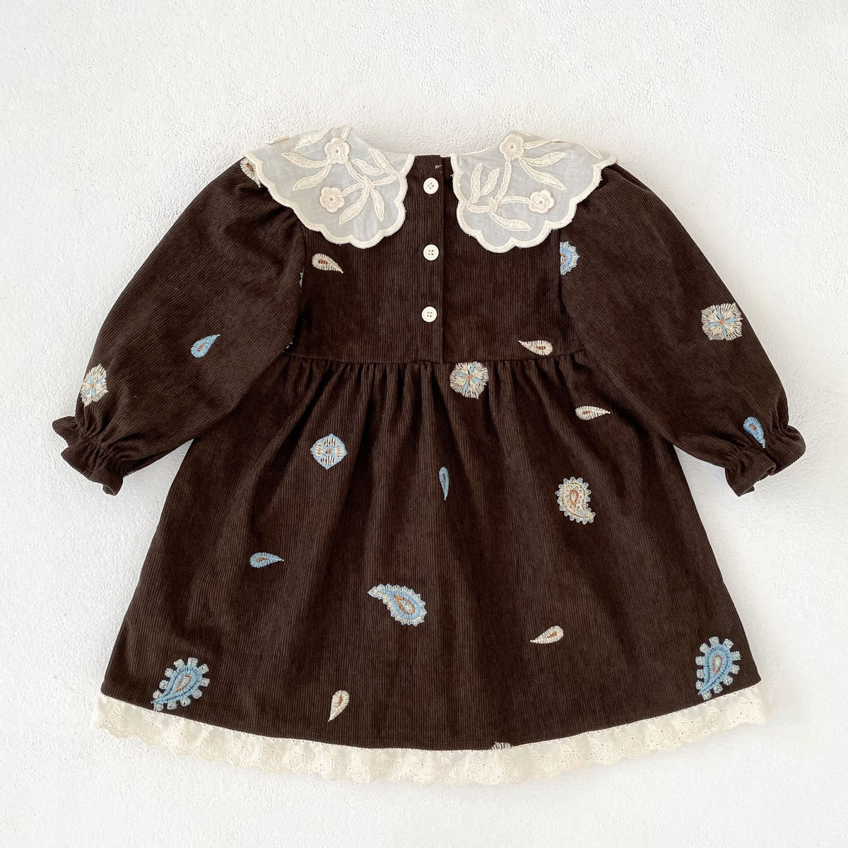 （Pre Order 2 Weeks）Sisters Fall Embroidery Corduroy Dress&Romper