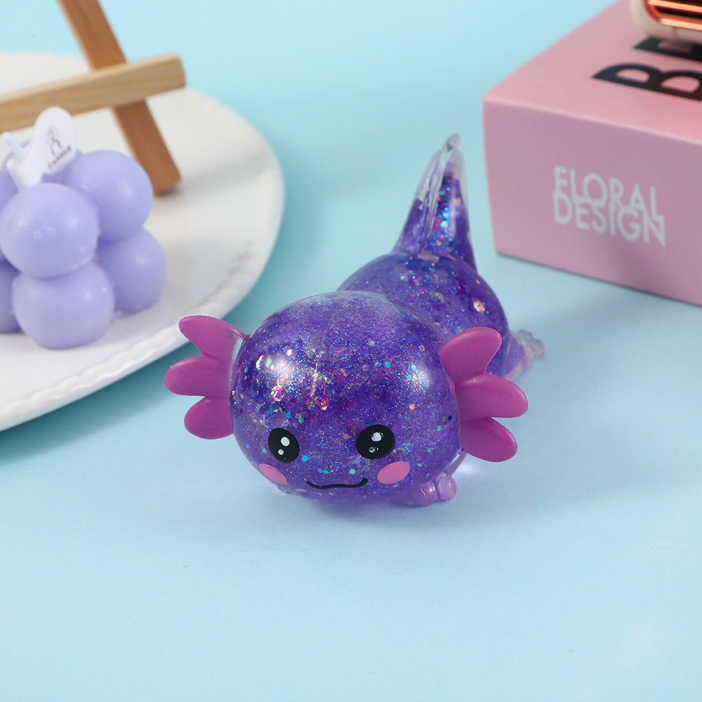 （Pre Order）Squishy Squeeze Glitter Salamander Toy
