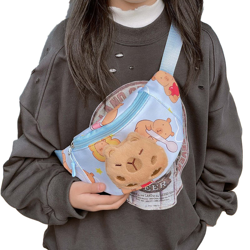 （Pre Order）Kids Cartoon Plush Toy Waist Bag