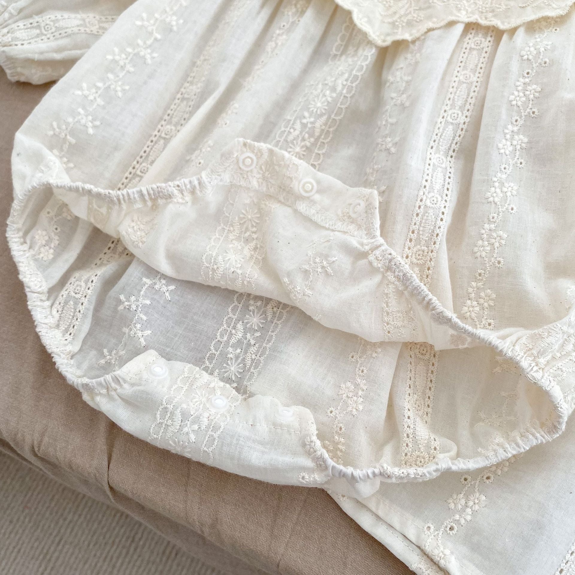 （Pre Order 2 Weeks）Sisters Fall Embroidery Baby Collar Dress&Romper