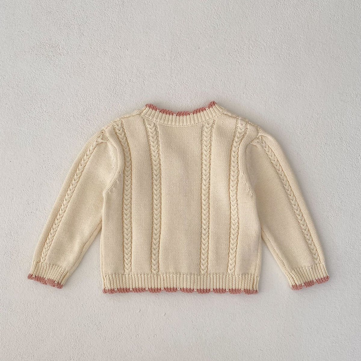 （Pre Order 2 Weeks）Kids Fall Floral Embroidery Sweater Cardigan