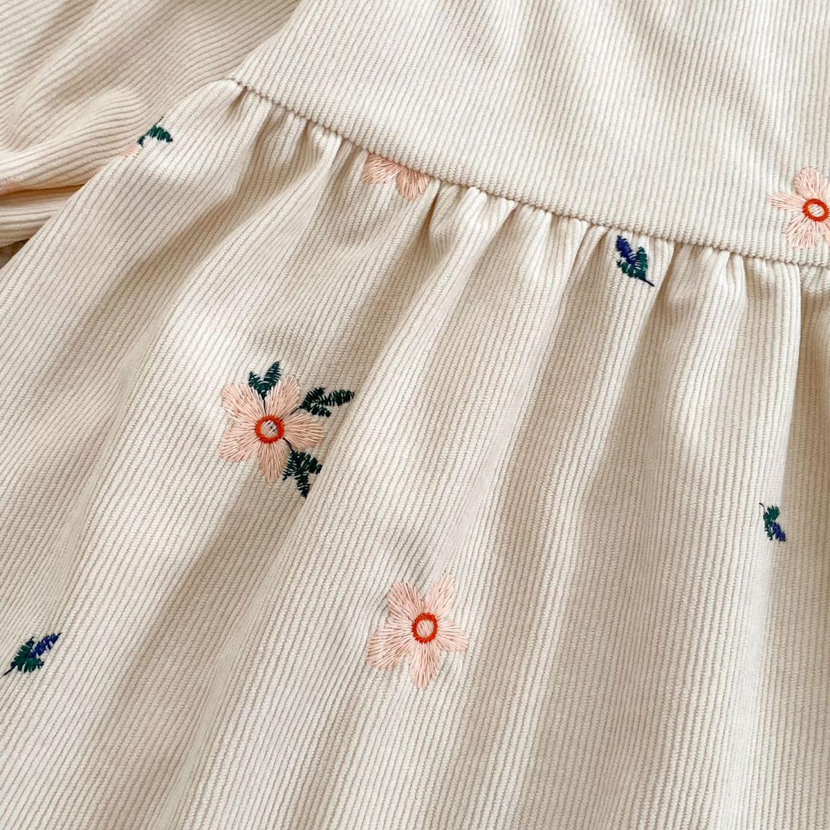 （Pre Order 2 Weeks）Sisters Fall Floral Embroidery Corduroy Dress&Romper