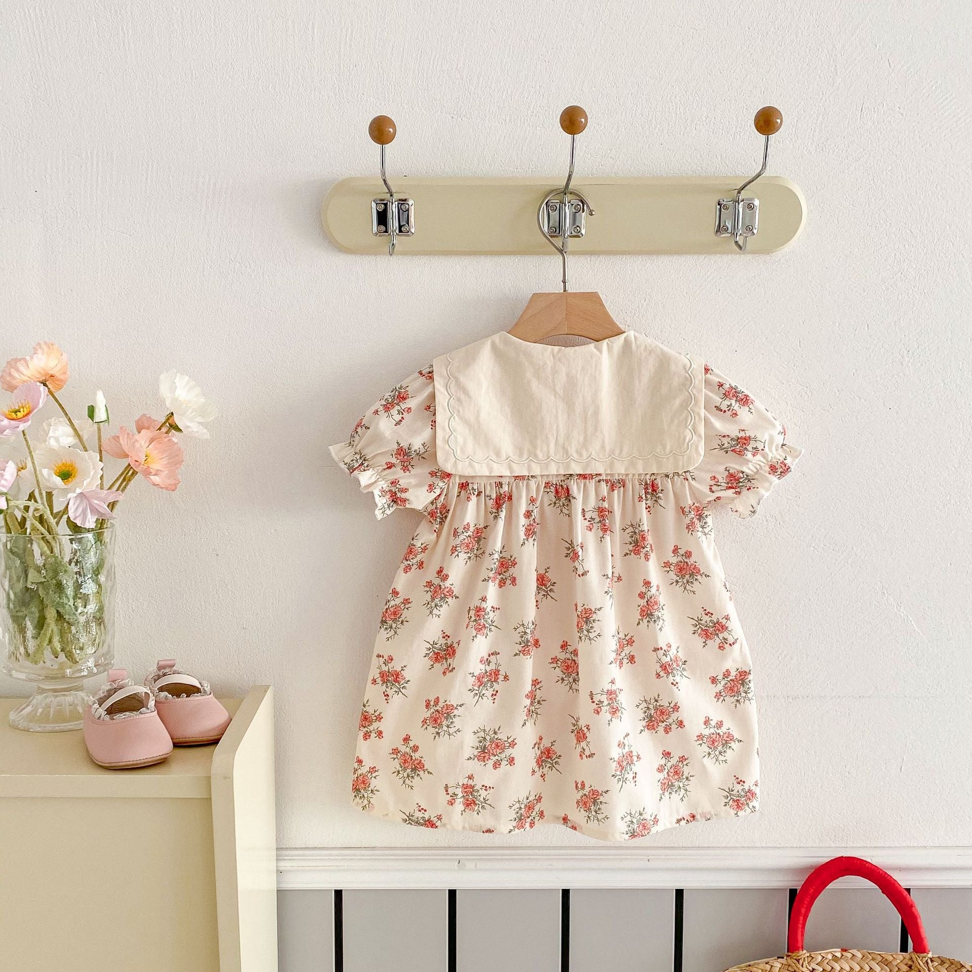 （In Production）Girls Spring&Summer Floral Embroidery Dress