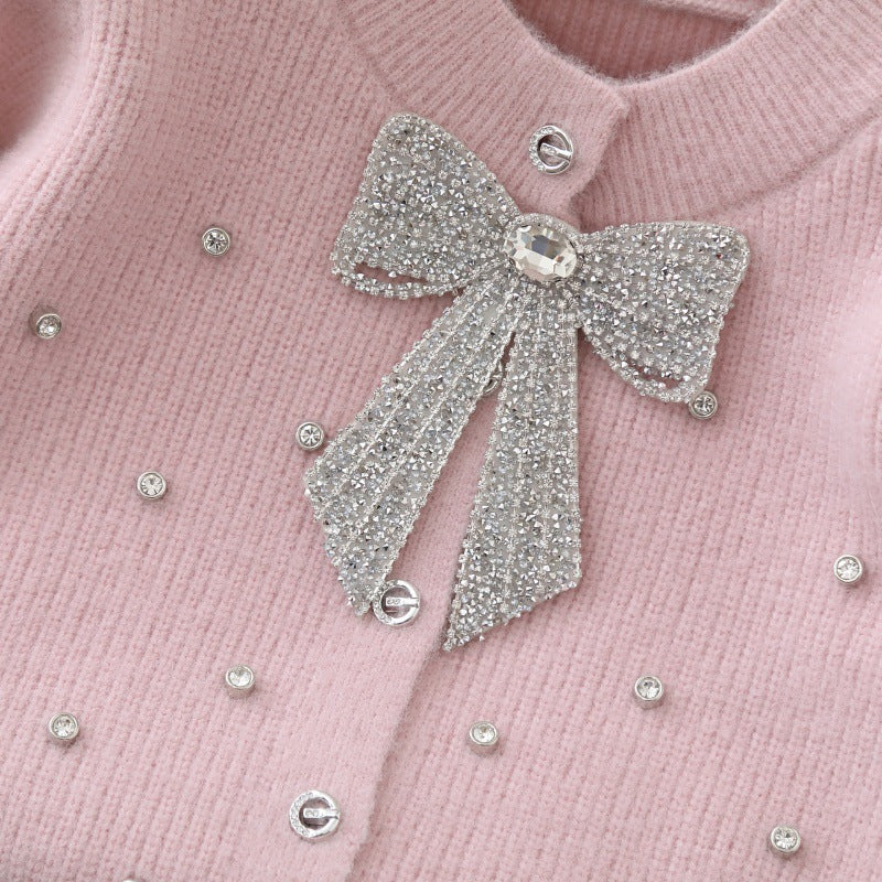 （In Production）Girls Fall&Winter Cardigan Sequin Skirt Set