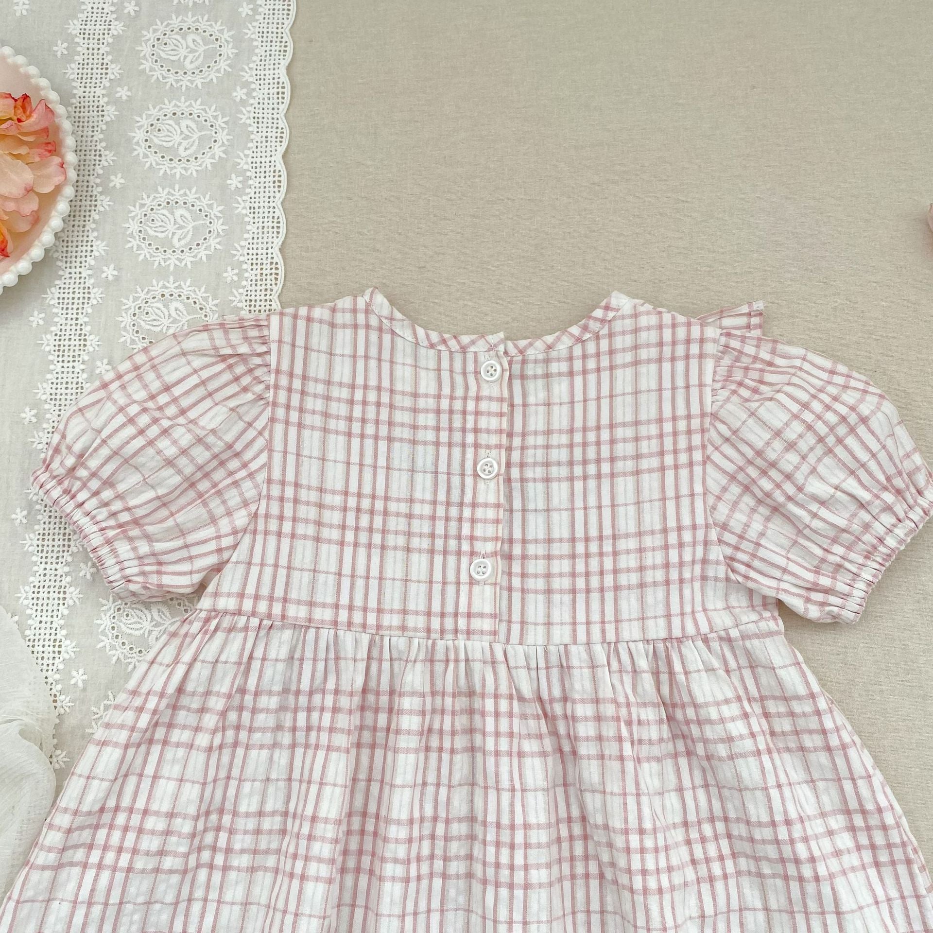 （Pre Order 2 Weeks）Sisters Floral Embroidery Ruffle Dress&Romper