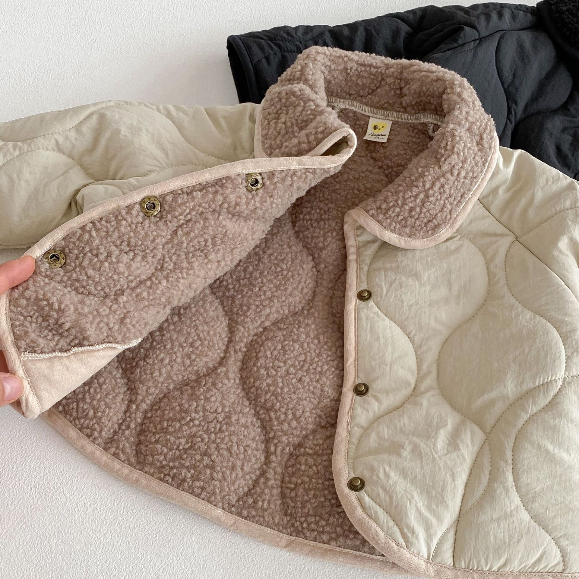 （Pre Order 2 Weeks）Girls Sherpa Collar Quilted Winter Jacket