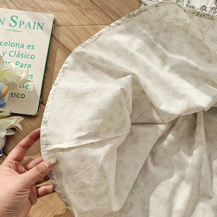 （In Production）Girls Spring&Summer Goose Embroidery Dress