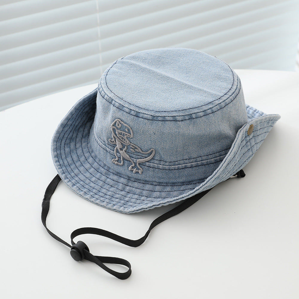 （Pre Order）Boys Spring&Summer Dino Embroidery Denim Hiking Cap