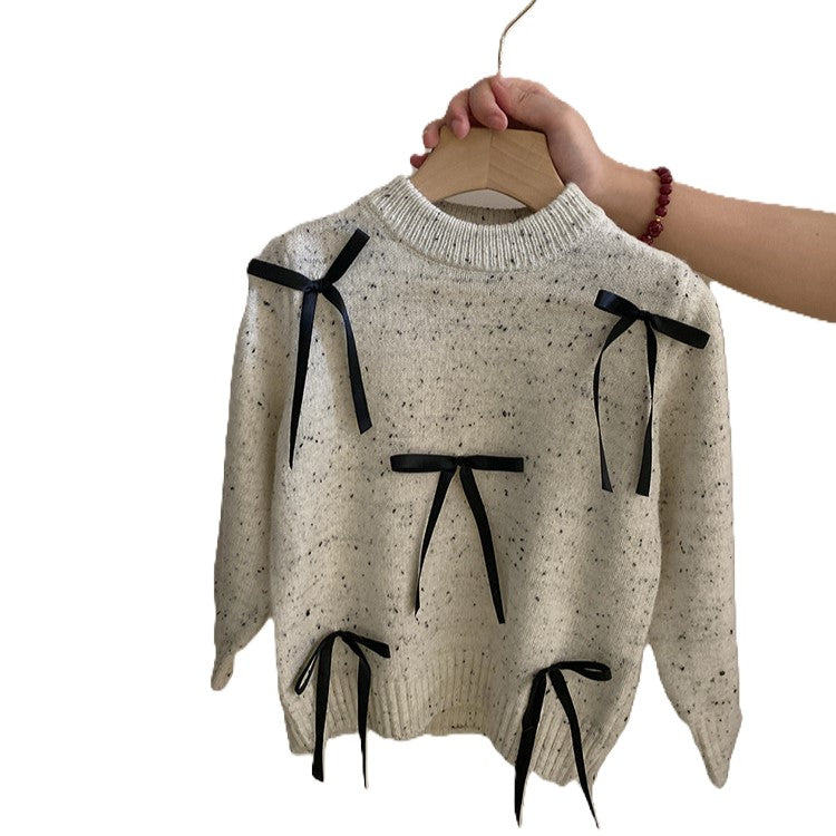 （In Production）Girls Fall&Winter Bow Sweater Skirt Set