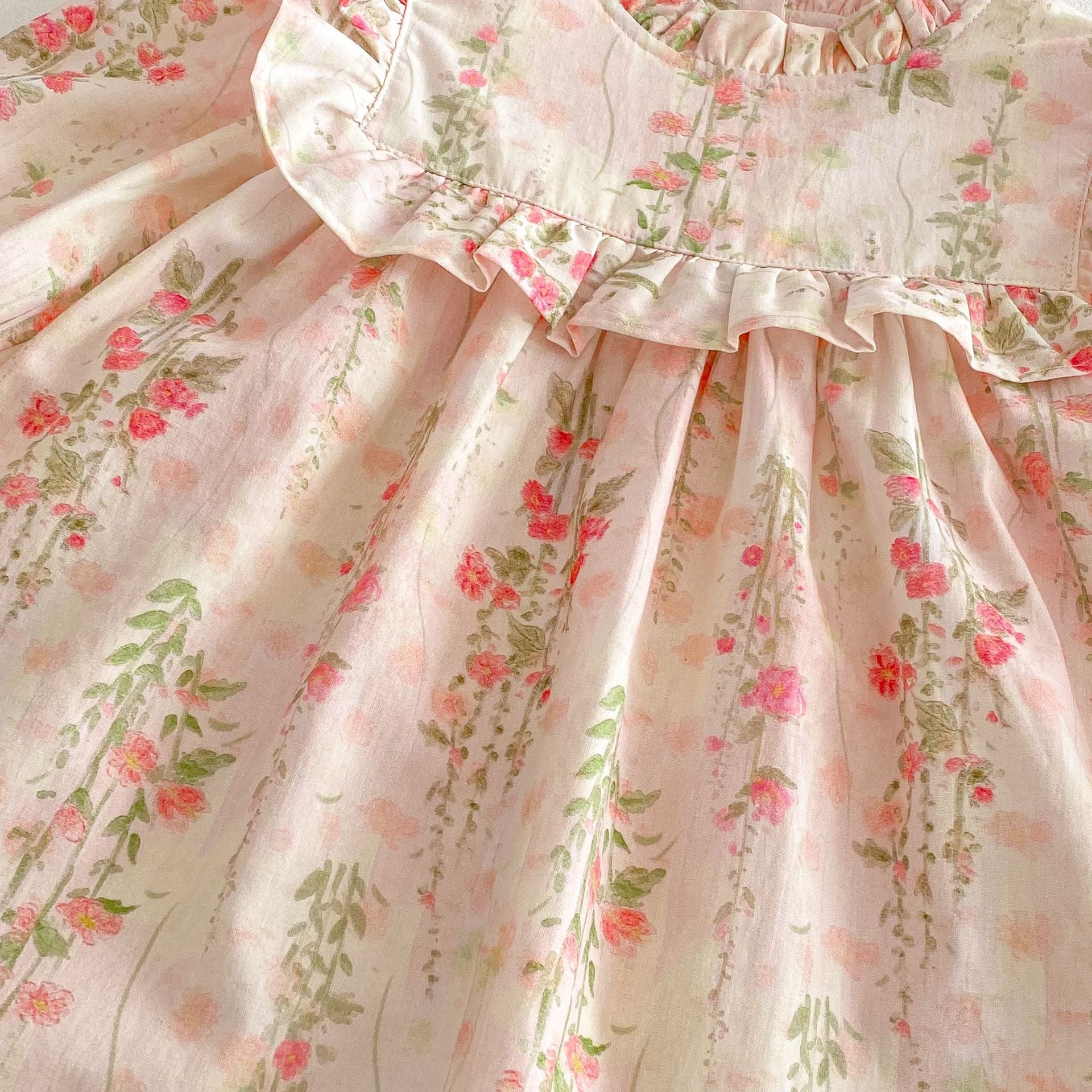 （Pre Order 2 Weeks）Girls Fall Floral Print Ruffle Dress