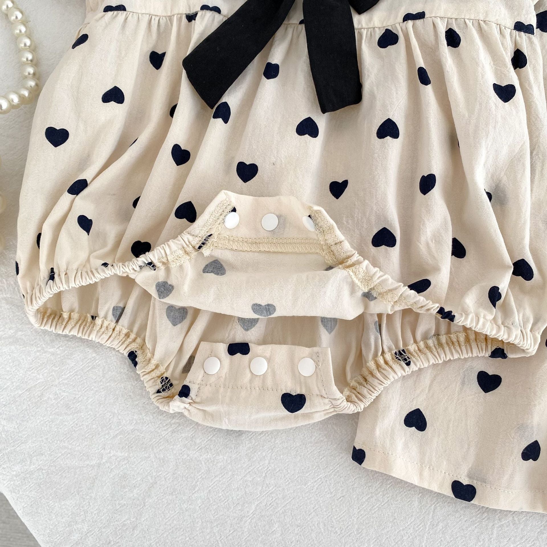 （Pre Order 2 Weeks）Sisters Love Printed Bow Tie Dress&Romper