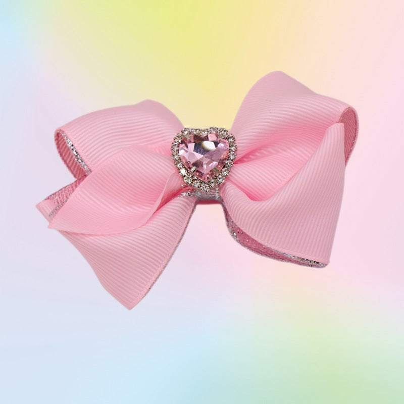 （Pre Order）Girls Spring&Summer Gemstone Bow Hair Clip