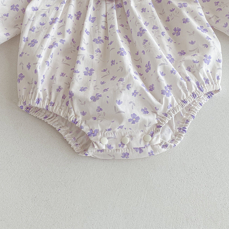 （Pre Order 2 Weeks）Sisters Fall Floral Print Lace Dress&Romper