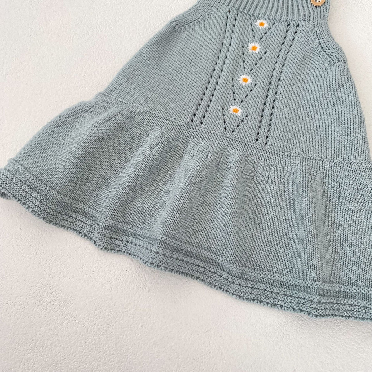 （Pre Order 2 Weeks）Girls Fall Daisy Embroidery Sweater Cardigan&Romper