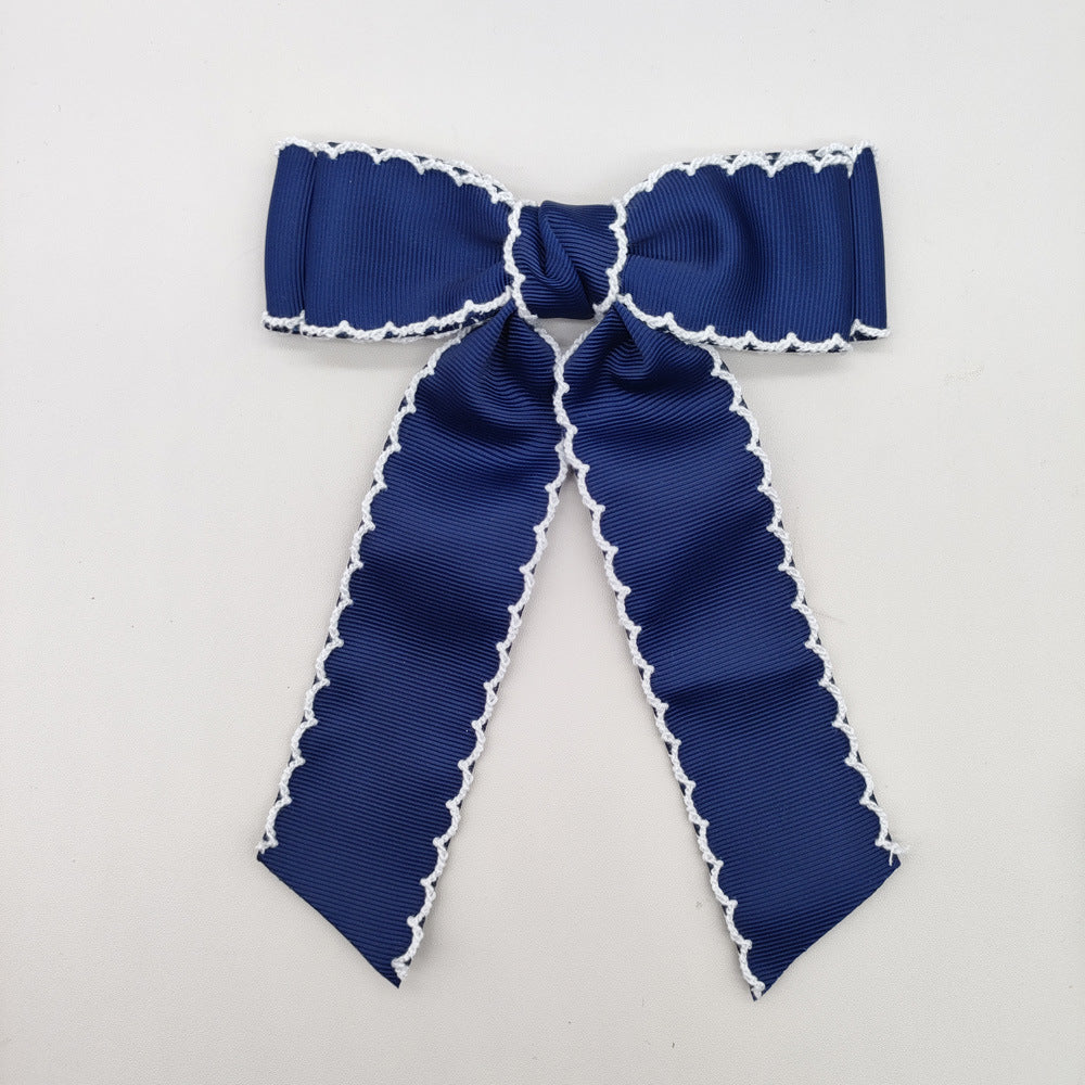 （Pre Order）Girls Solid Color Bow Hair Clip 2PCS