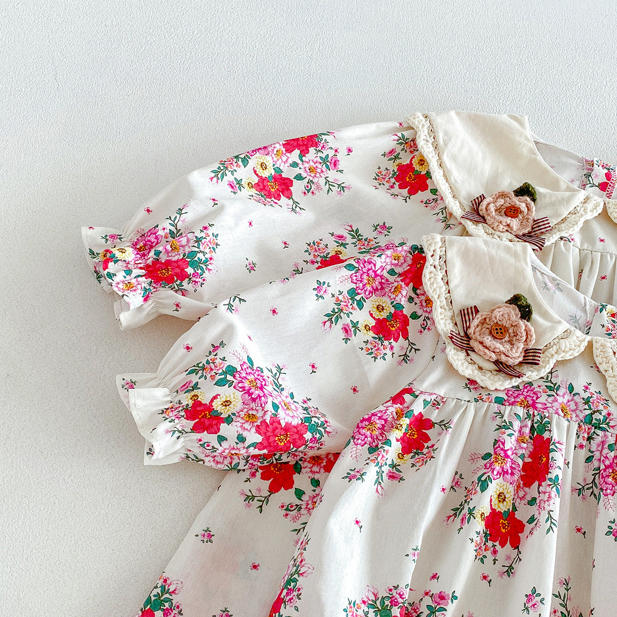 （Pre Order 2 Weeks）Sisters Fall Floral Collar Dress&Romper
