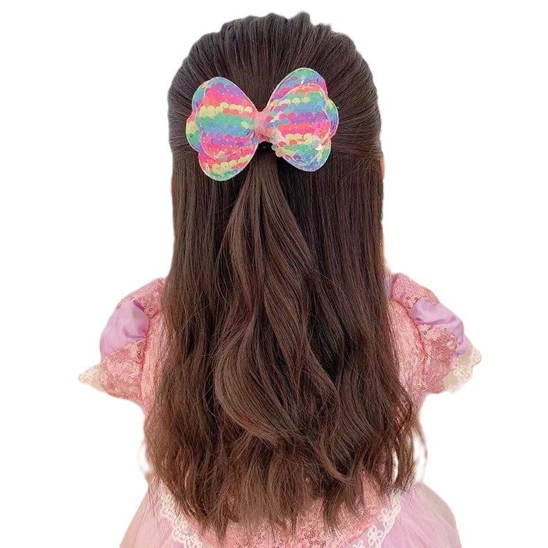 （Pre Order）Girls Sequined Butterfly Shape Hair Tie
