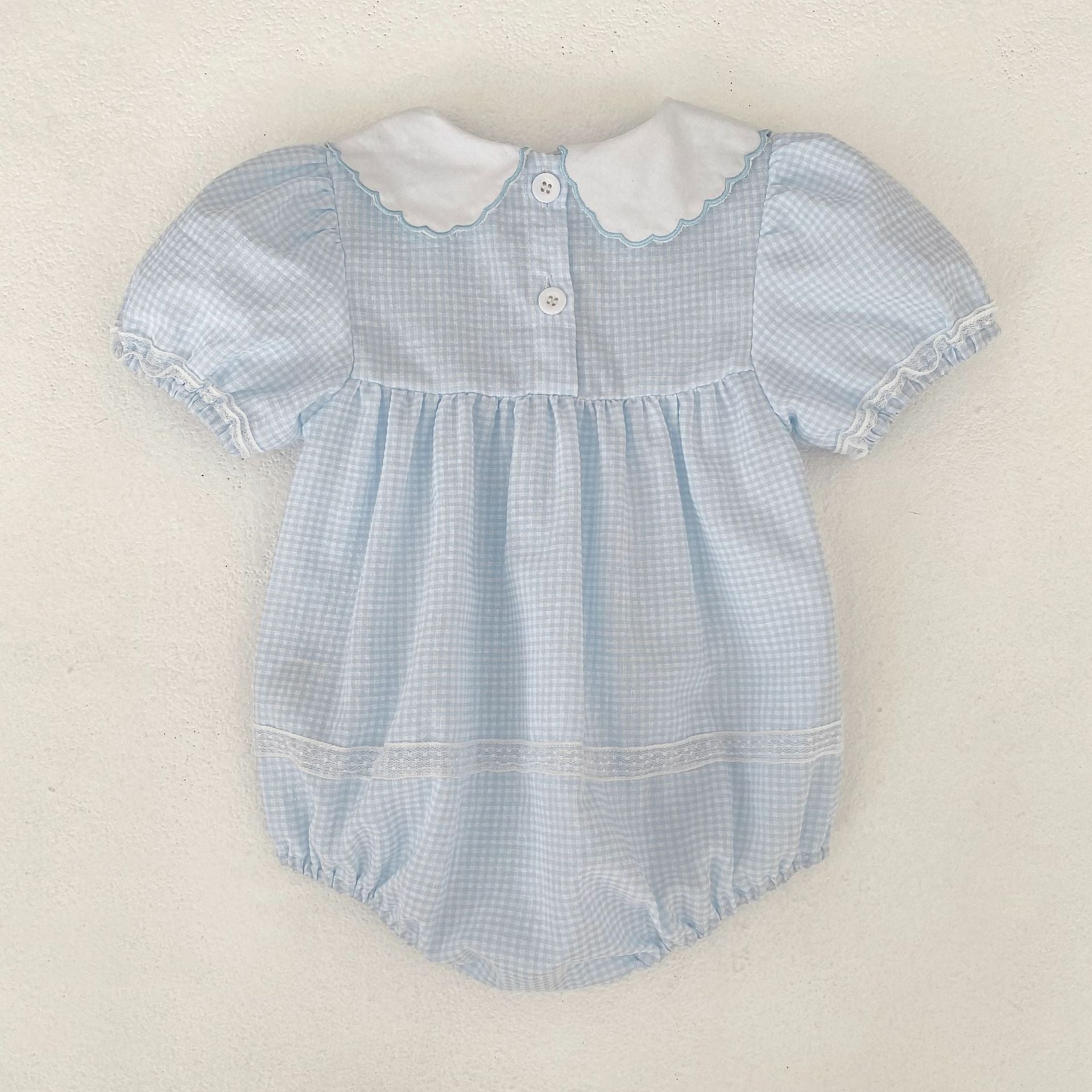 （In Production）One Pack(4 Pieces total)Sale Toddler Girls Scallop Embroidery Romper