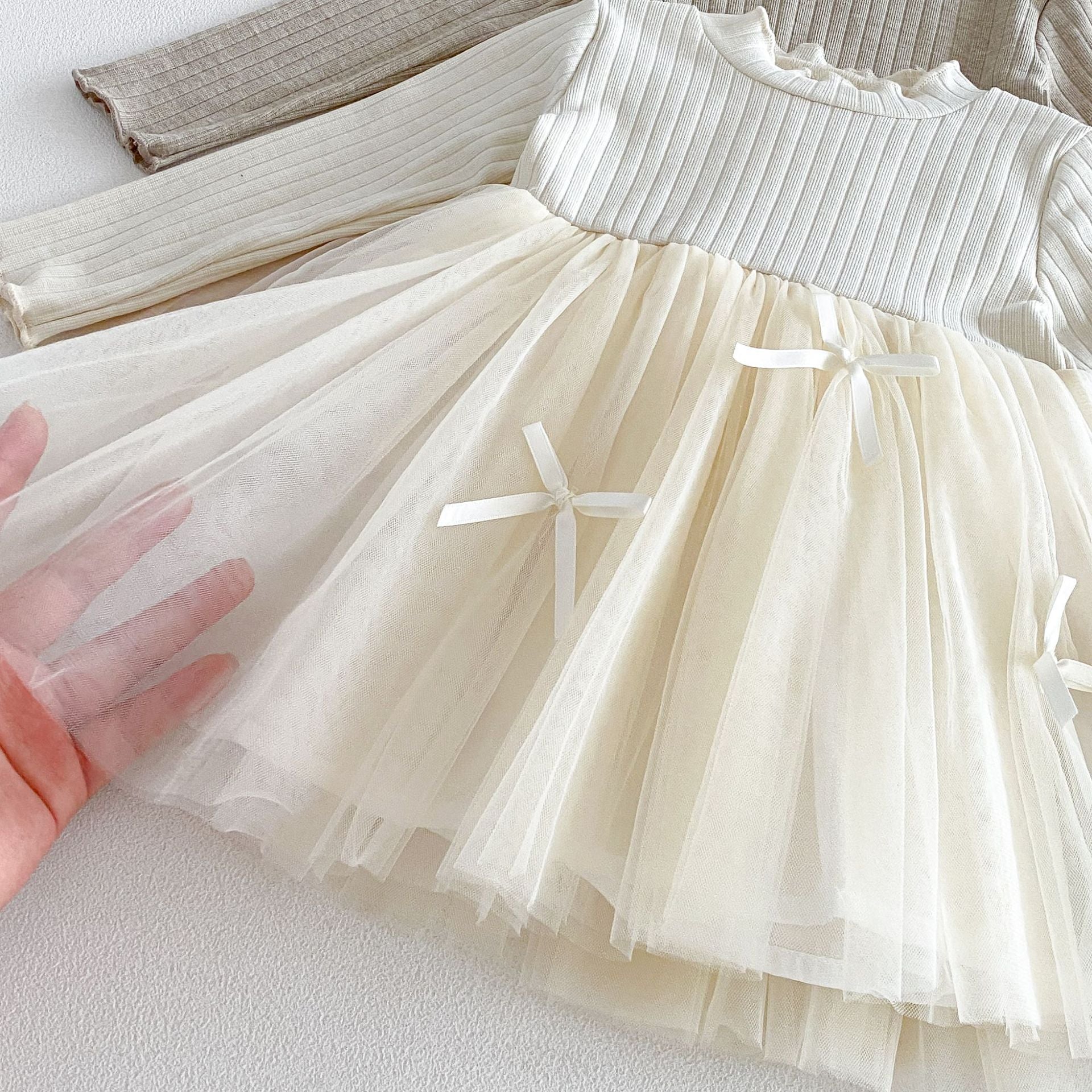（Pre Order 2 Weeks）Girls Fall Long Sleeves Tulle Dress