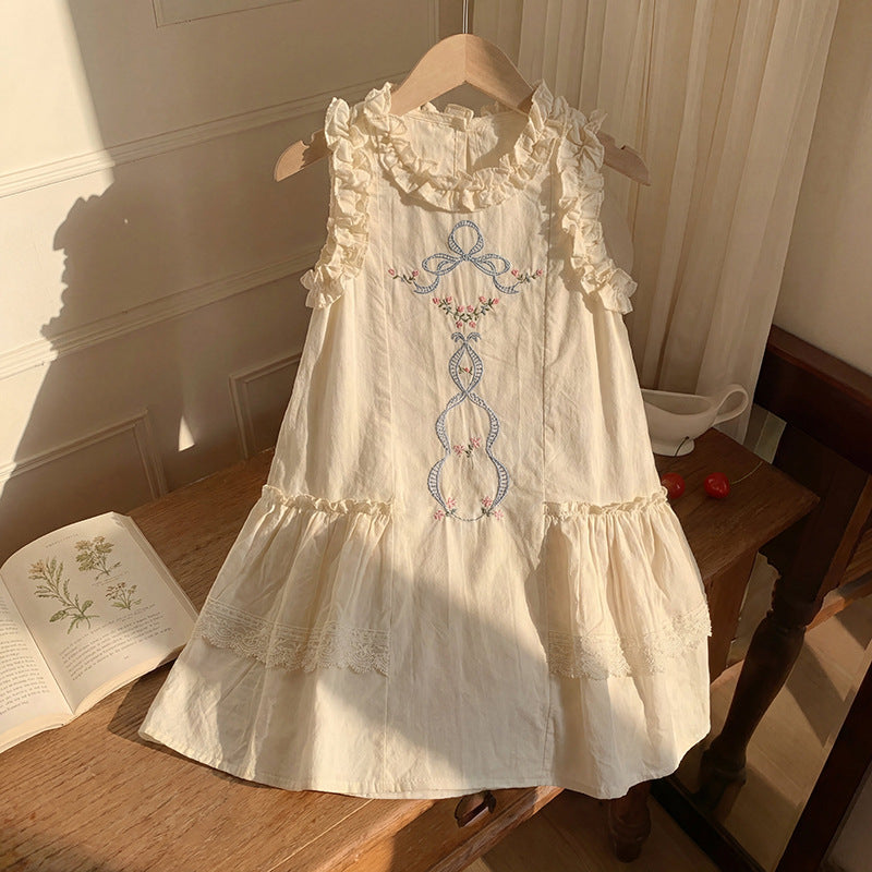 （In Production）Girls Summer Embroidery Ruffle Dress