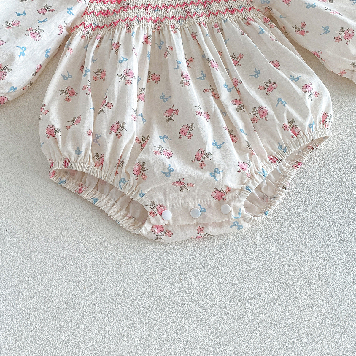（Pre Order 2 Weeks）Sisters Fall Floral Print Smocked Dress&Romper