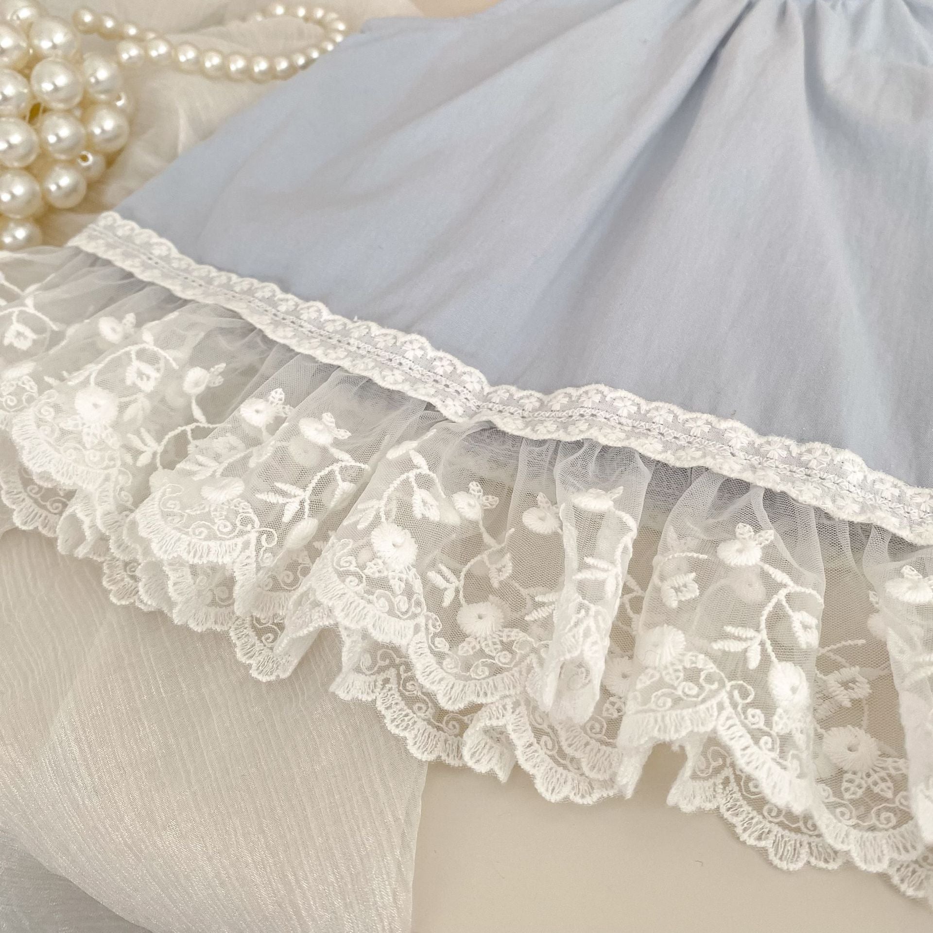 （In Production）Girls Lace Ruffle Outfit Set