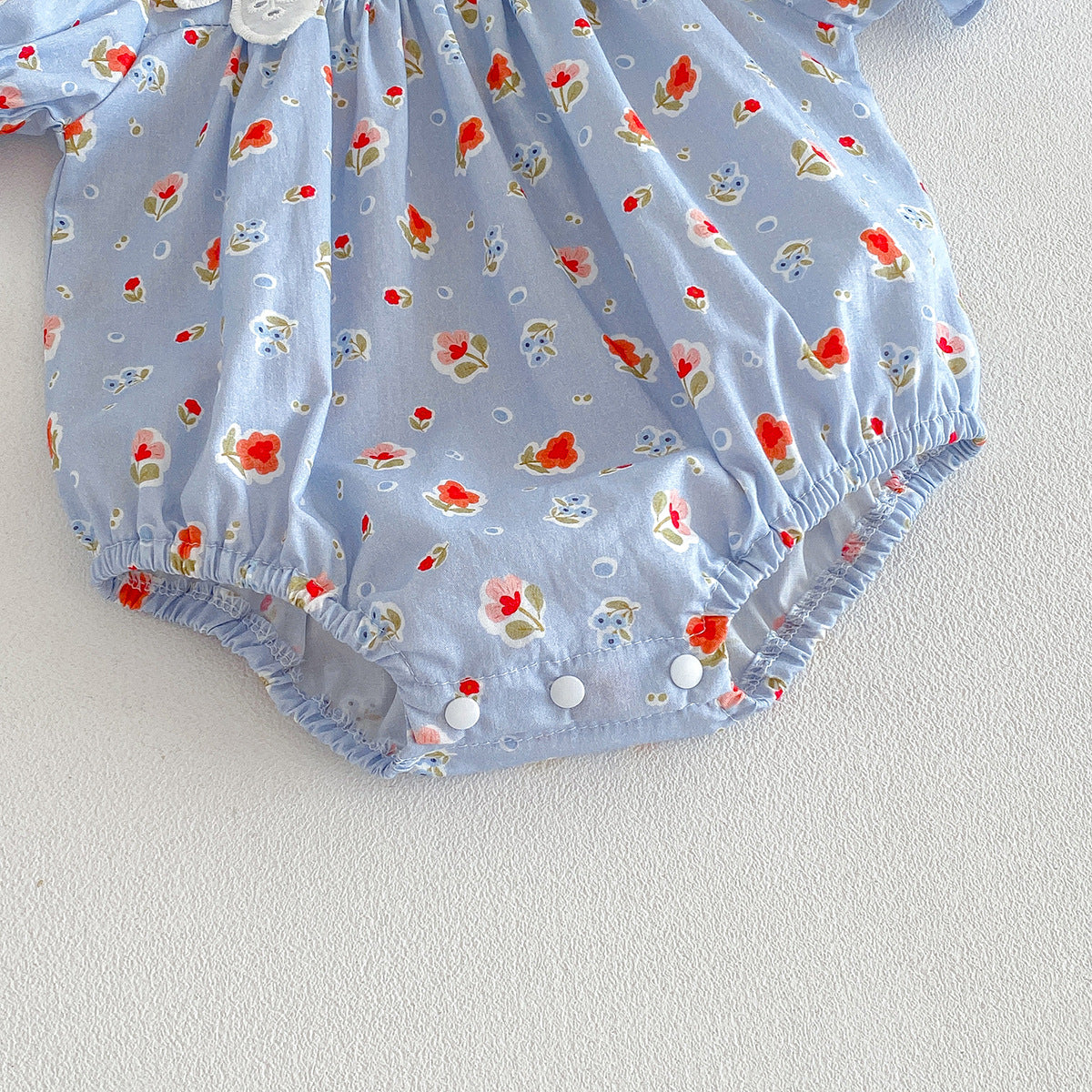 （In Production）Sisters Summer Floral Print Baby Collar Dress&Romper