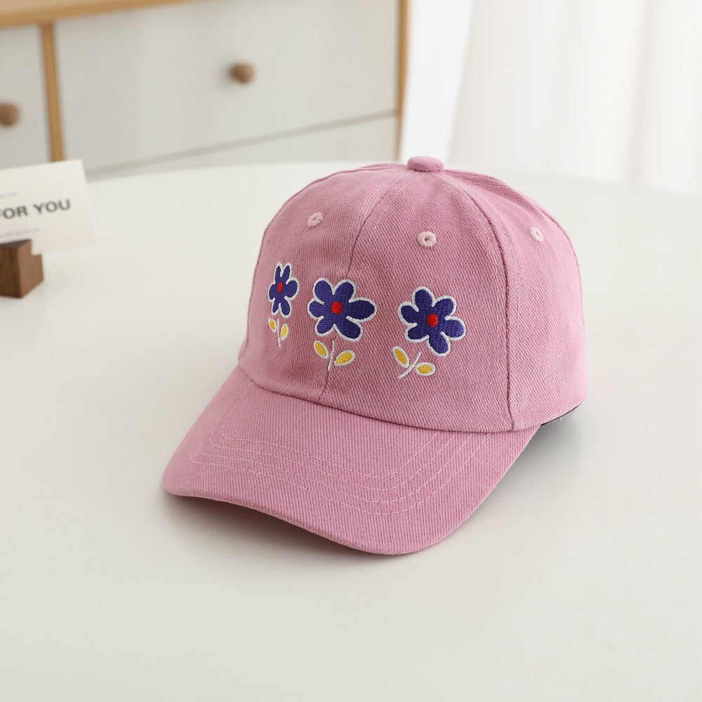 （Pre Order）Girls Spring&Summer Floral Embroidery Baseball Cap