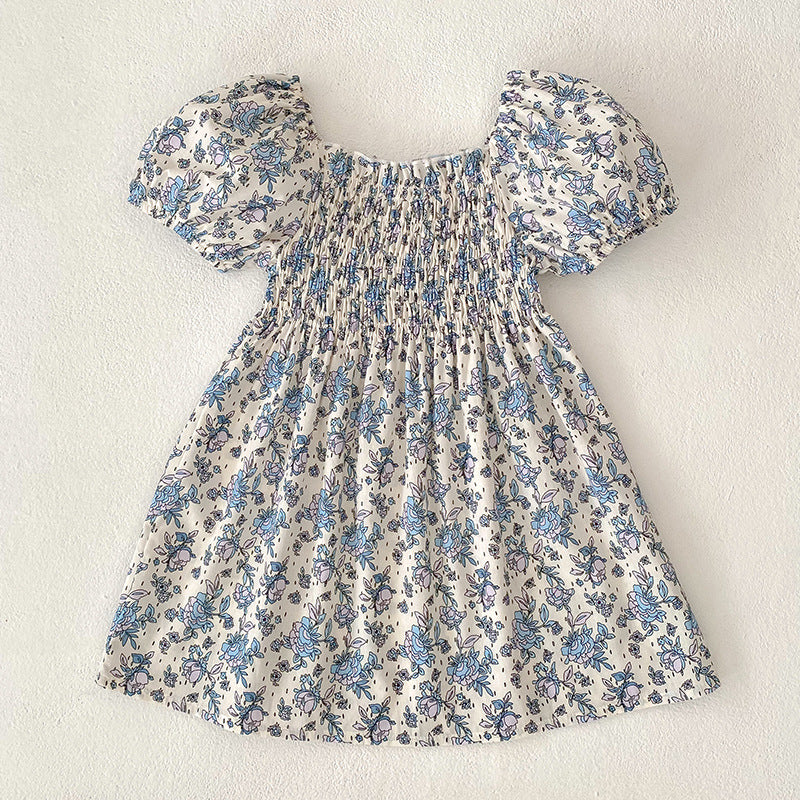 （In Production）Sisters Spring&Summer Floral Smocked Dress,Romper