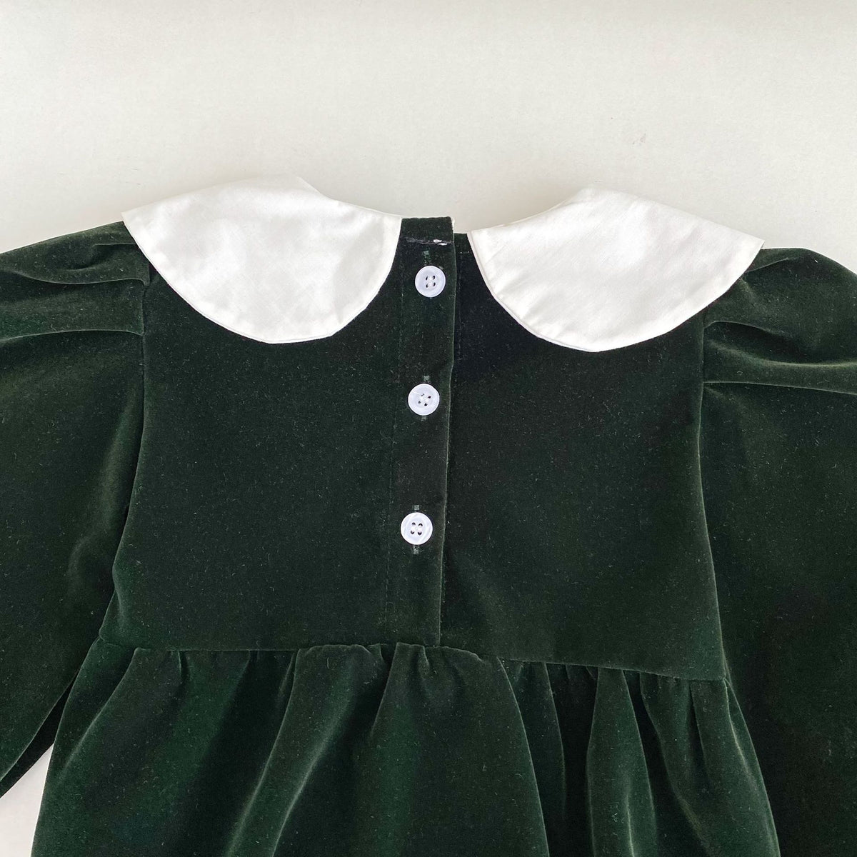 （Pre Order 2 Weeks）Sisters Fall Smocked Green Velvet Dress&Romper