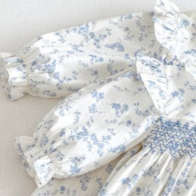 （Pre Order 2 Weeks）Sisters Fall Floral Print Smocked Dress&Romper
