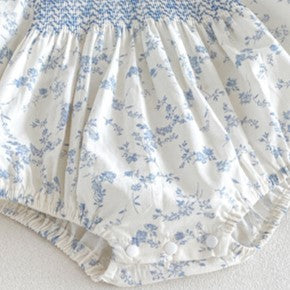 （Pre Order 2 Weeks）Sisters Fall Floral Print Smocked Dress&Romper