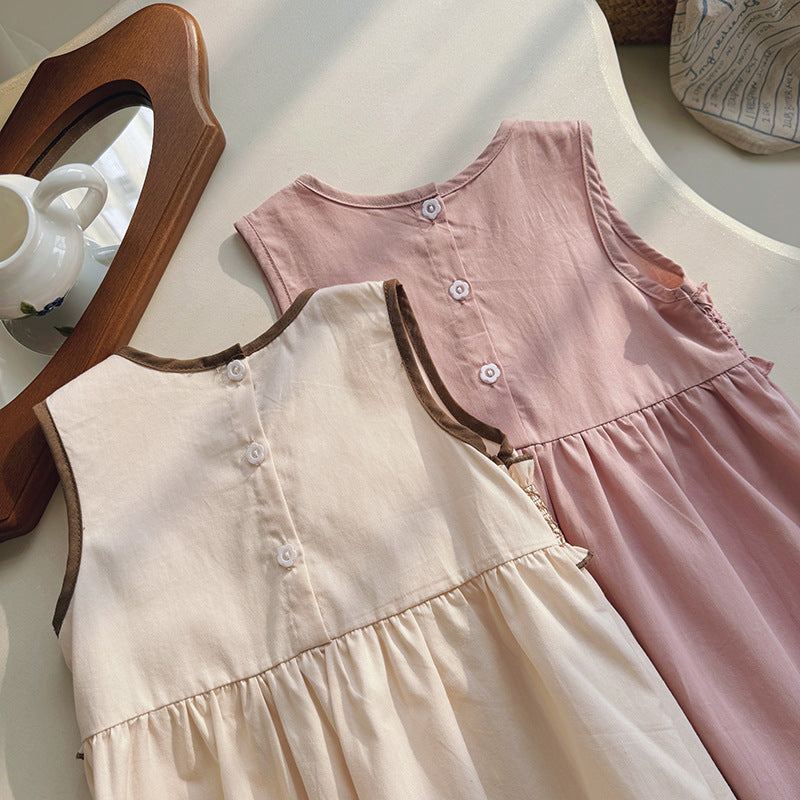 （In Production）Girls Spring&Summer Smocked Ruffle Sleeveless Dress