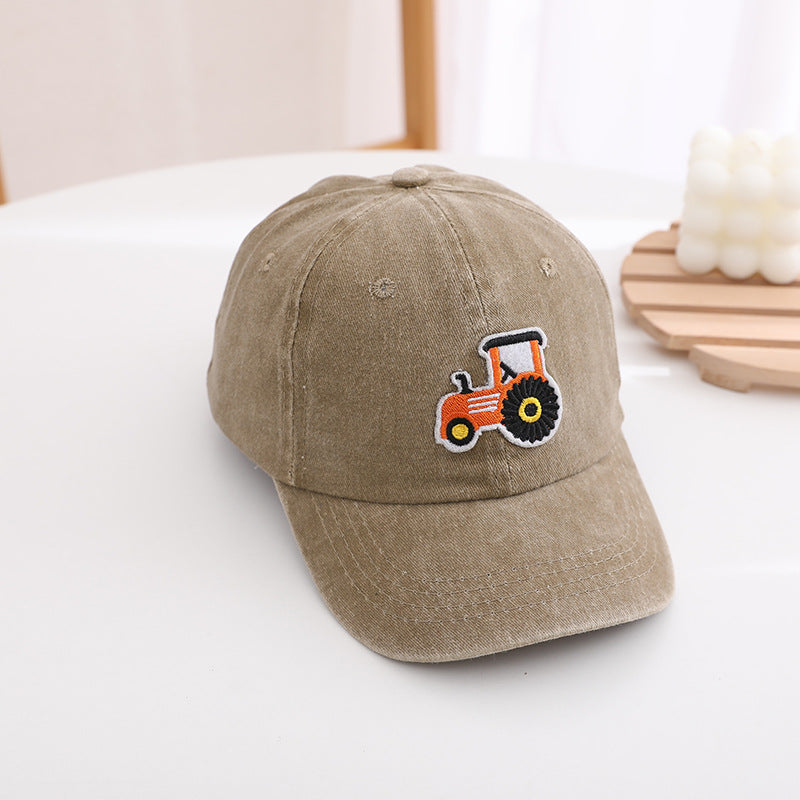 （Pre Order）Boys Spring&Summer Bulldozer Embroidery Baseball Cap