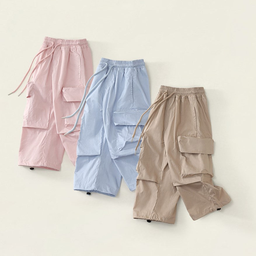 （In Production）Girls Spring Multicolored Pocket Cargo Pants