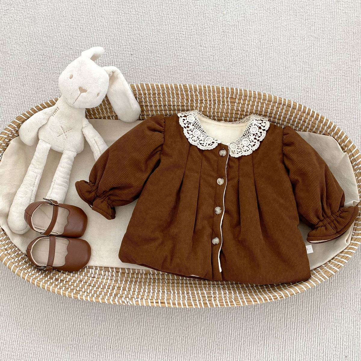 （Pre Order 2 Weeks）Girls Fall&Winter Lace Collar Coat