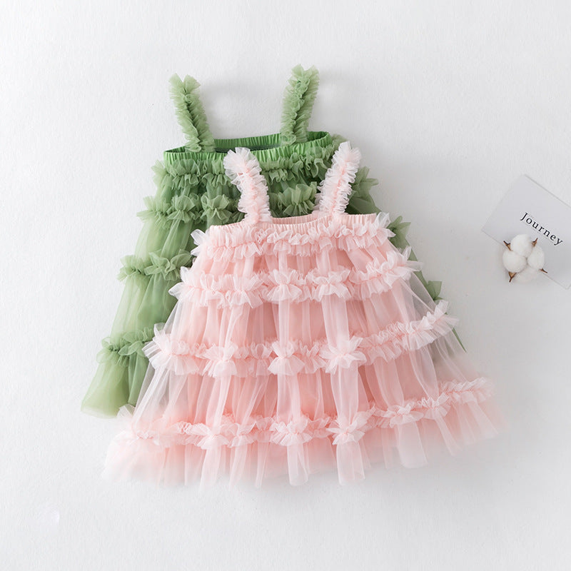 （Pre Order）Girls Spring and Summer Colorful Tulle Dress
