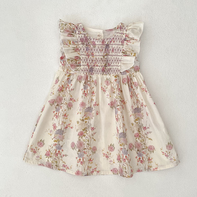 （In Production）Sisters Spring&Summer Floral Smocked Dress,Romper